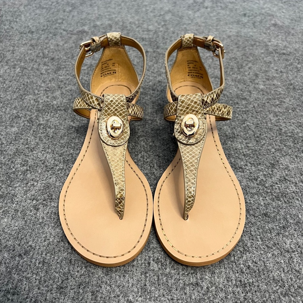 Coach Ingrid Sandals – Natural Snake Print Q7144 - Size 7
